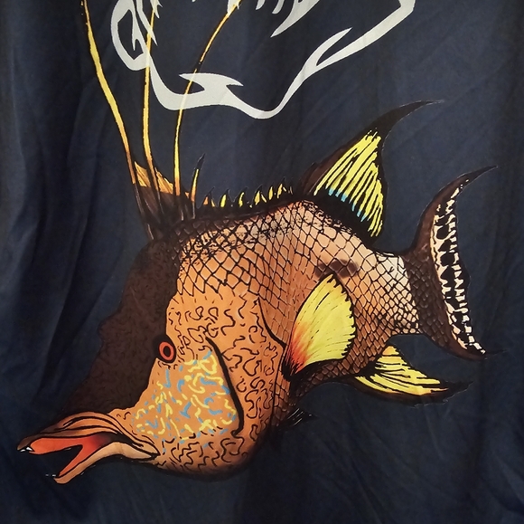 GET HOOKED S.I.C. HOGFISH L/S size Large DARK BLUE NEW WITH TAGS Made in the USA - Picture 4 of 9